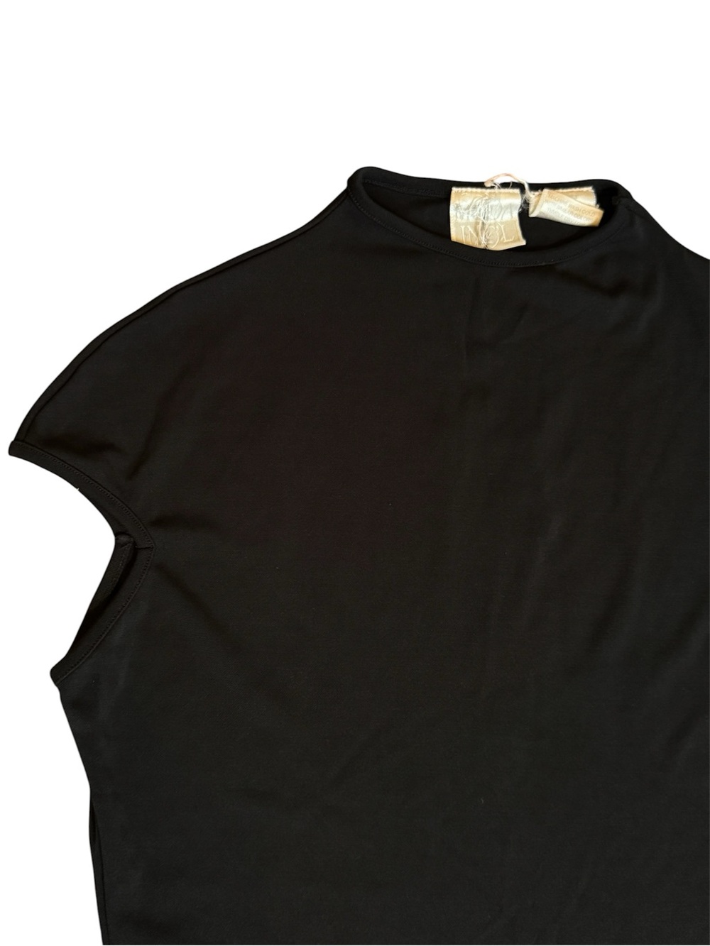 Vintage Black Short Sleeve Mock Neck Tee